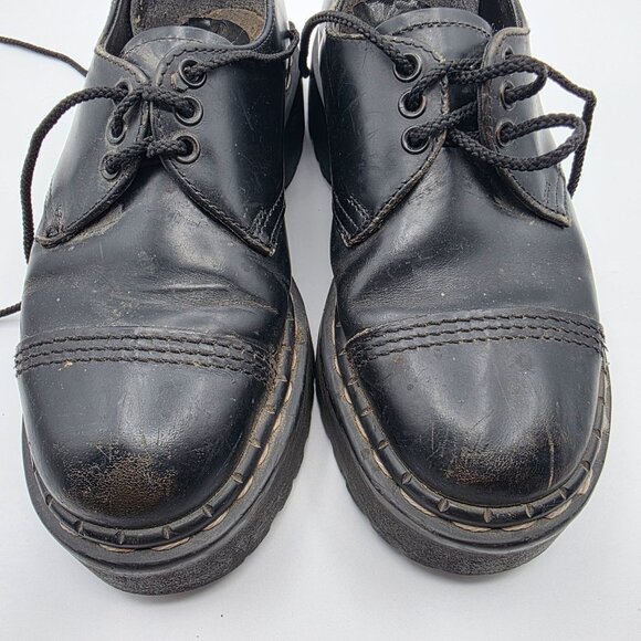 Gripfast Womens Black Platform Shoes Size 5 Made In England Leather Gothic - Picture 10 of 14